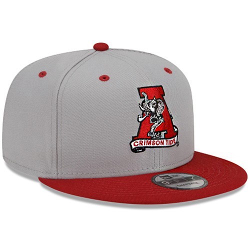 New Era Alabama Crimson Tide Snapback Hat NCAA Gray Burgundy 2 Tone Color Cap