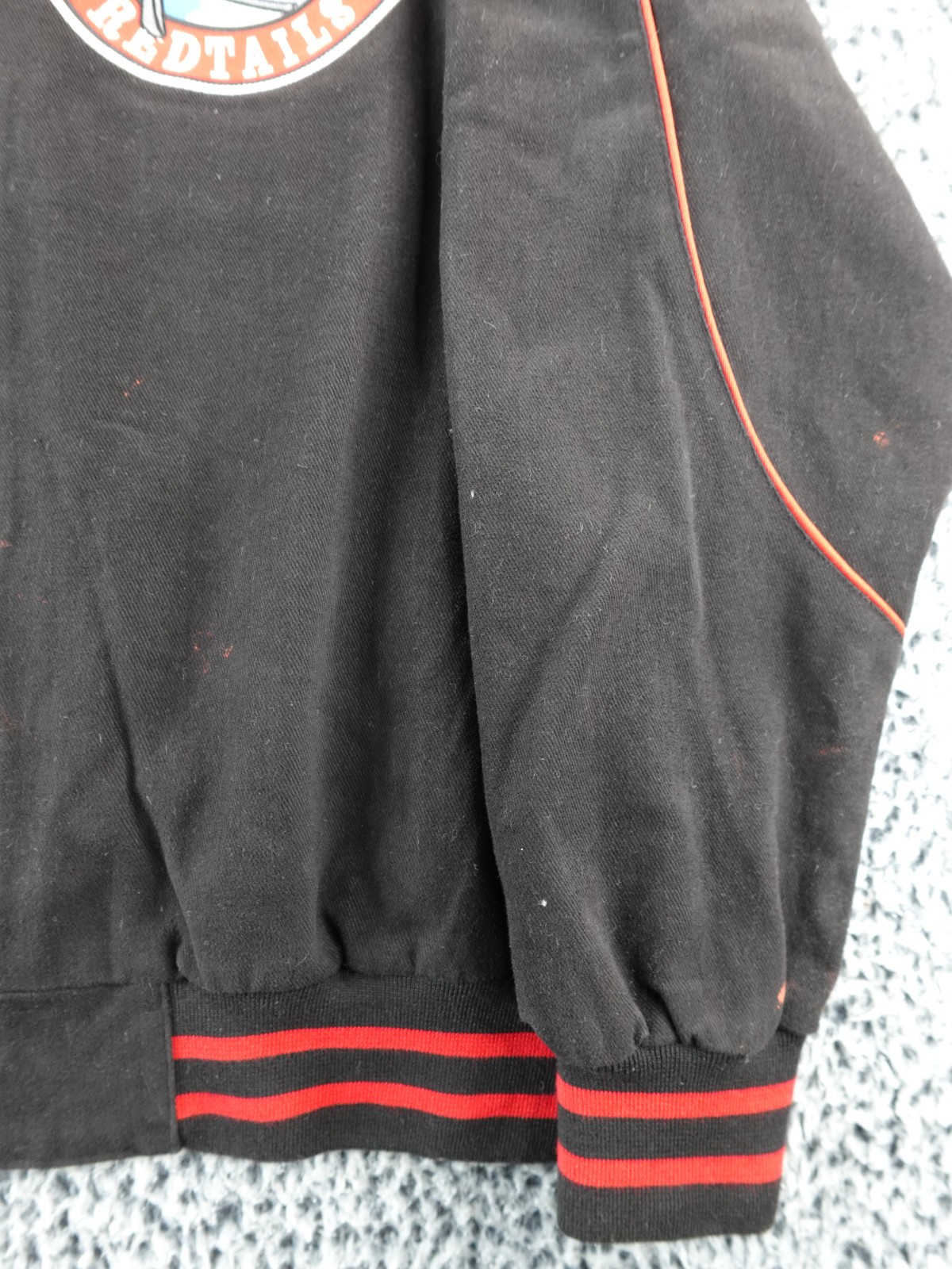 Tuskegee Airmen Jacket Mens L Black BigBoy Varsity Wool Embroidered Bomber