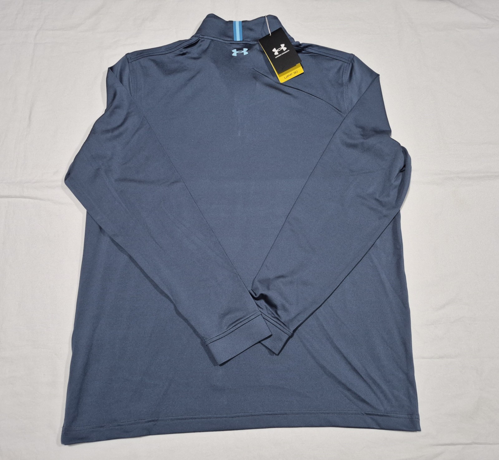 Under Armour Pullover Mens Blue Long Sleeve 1/4 Zip Golf UPF 50+ Top Loose