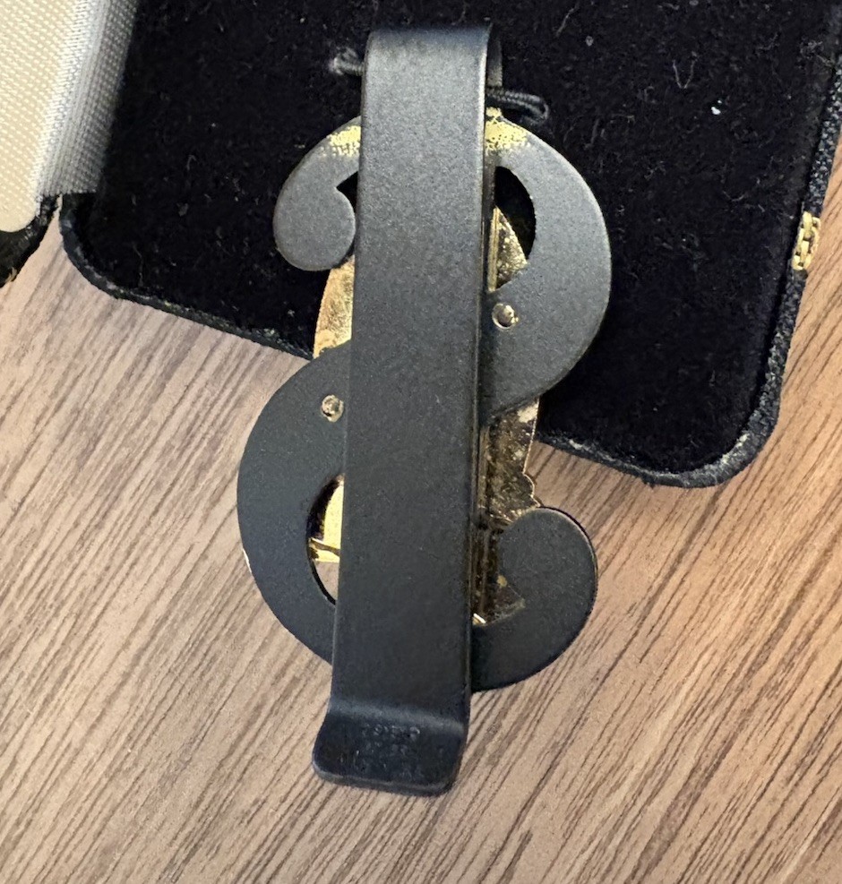 VTG Mickey Collection Scrooge McDuck 2-tone Gold Dollar Sign Money Clip In Case