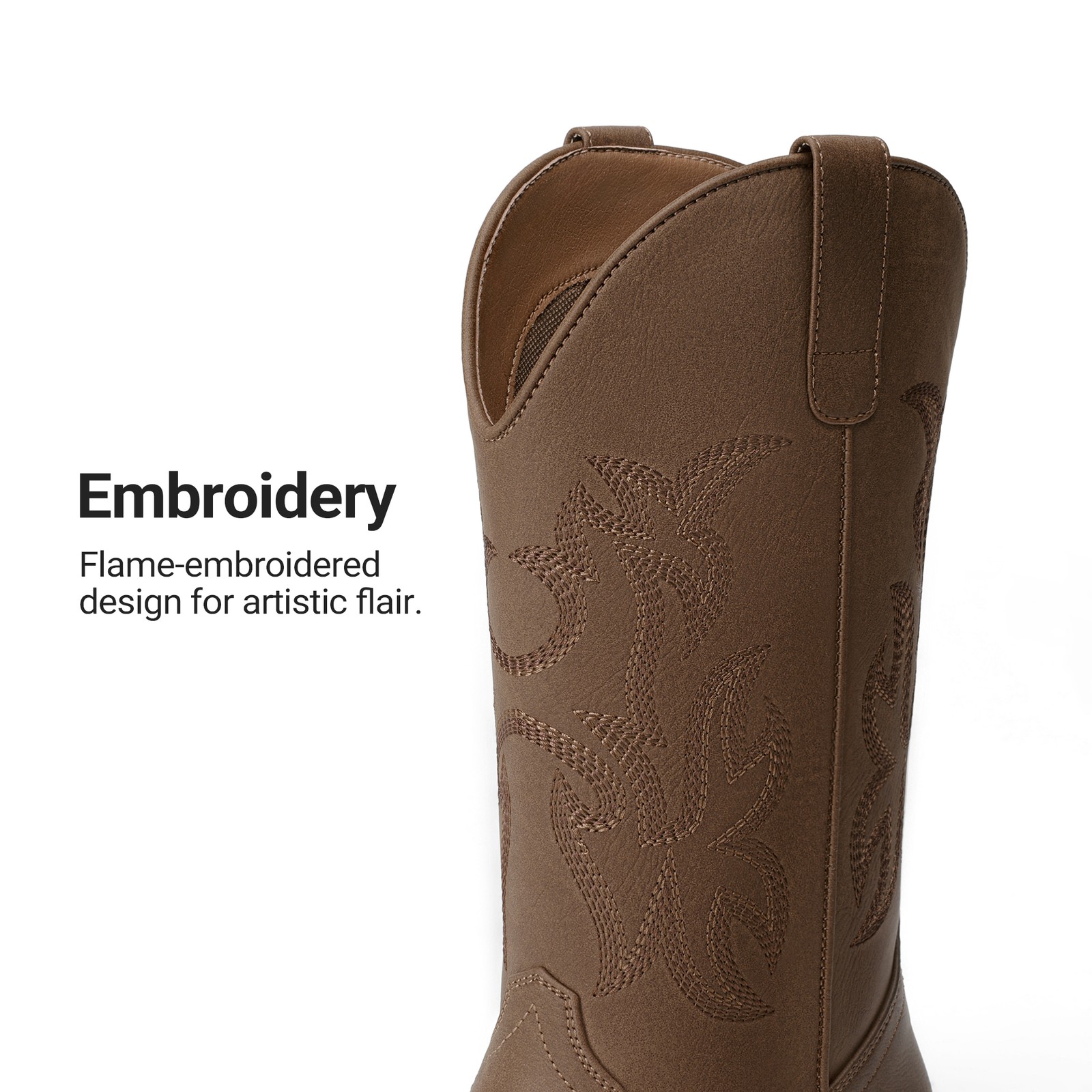 Cowboy Cowgirl Boots for Women Wide Square Toe Western Mid Calf Boots