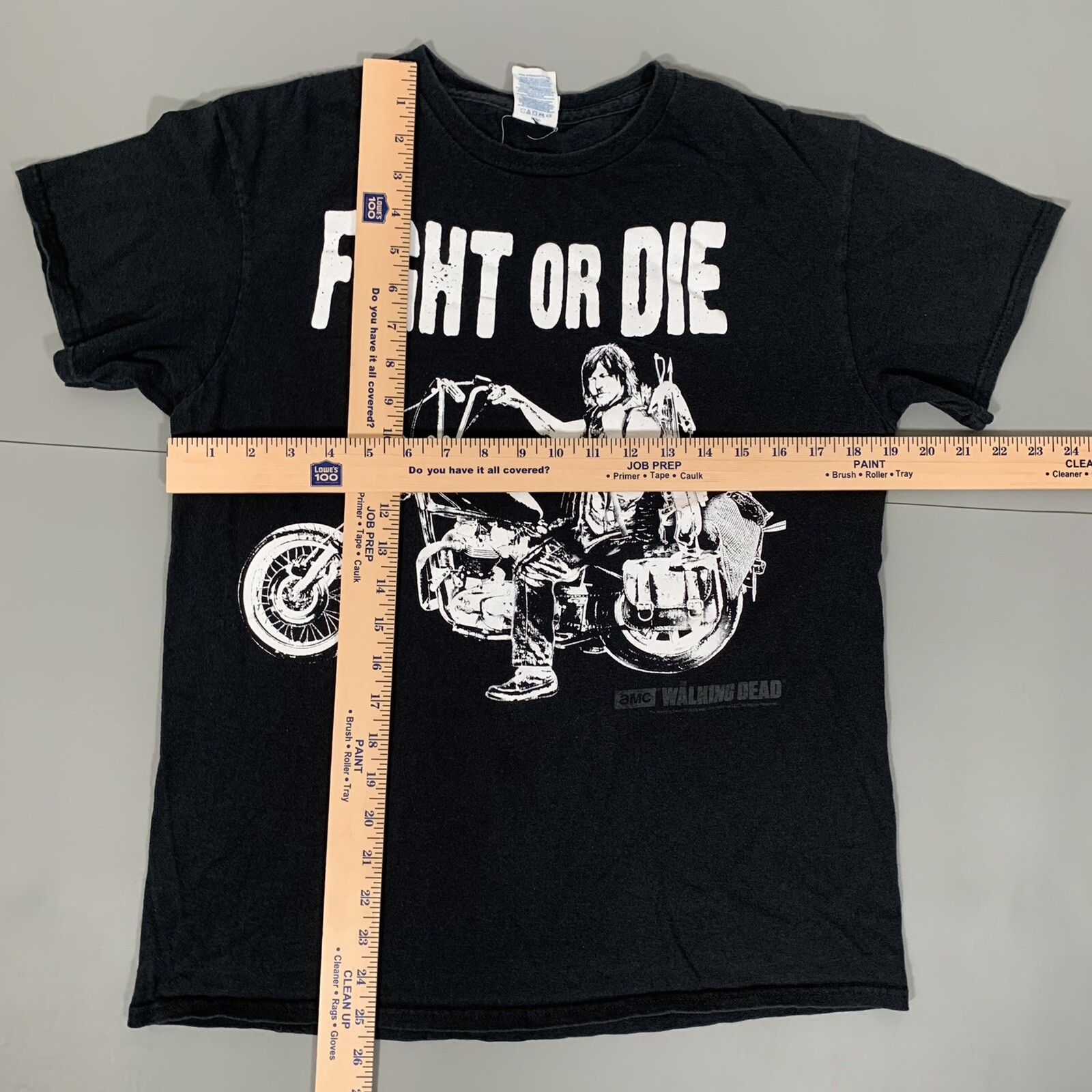 Fight or Die Black T-Shirt Walking Dead Daryl Dixon Delta Pro Weight Mens M