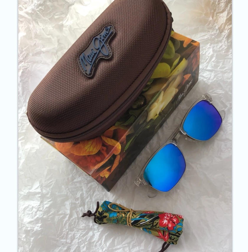 Maui Jim Kawika Polarized Sunglasses B257-05CR Crystal/Blue Hawaii Glass