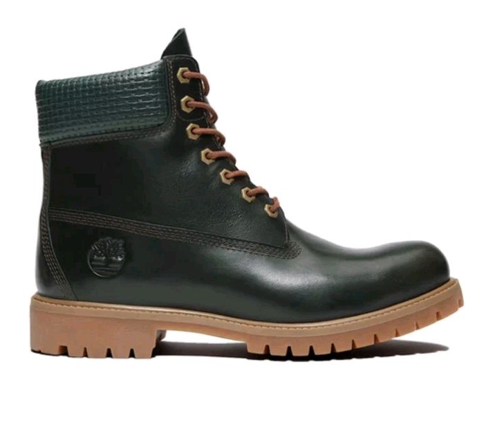 Mens Timberland Premium 6 Waterproof BOOTS Dk. GREEN FULL GRAIN LEATHER Sz 9.0