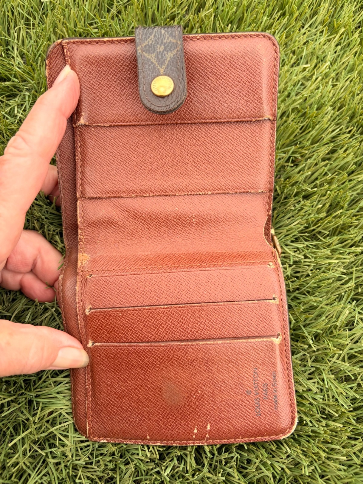 Auth Louis Vuitton Monogram Square Zip Wallet 2003 DateCode US Seller FreeShip