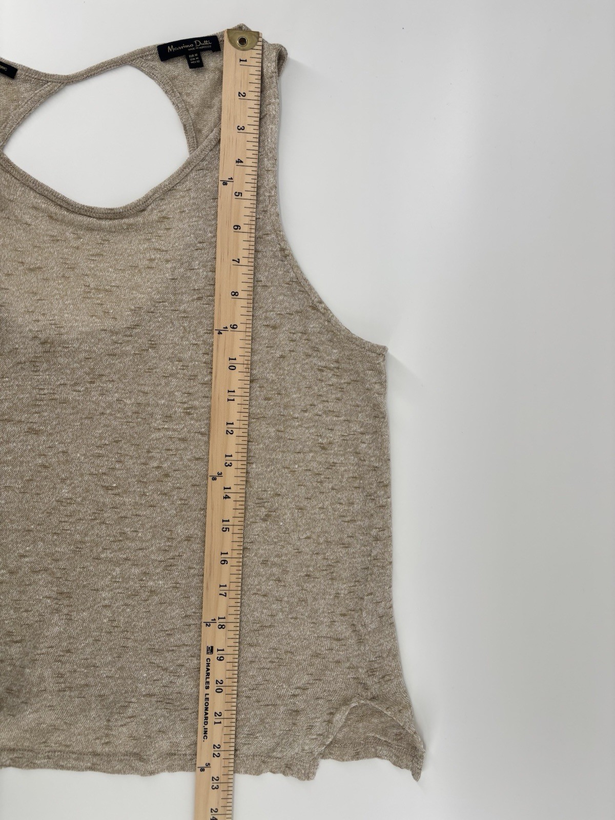 Massimo Dutti Sleeveless Tank Top Sz M Italian Linen Keyhole Back Old Money