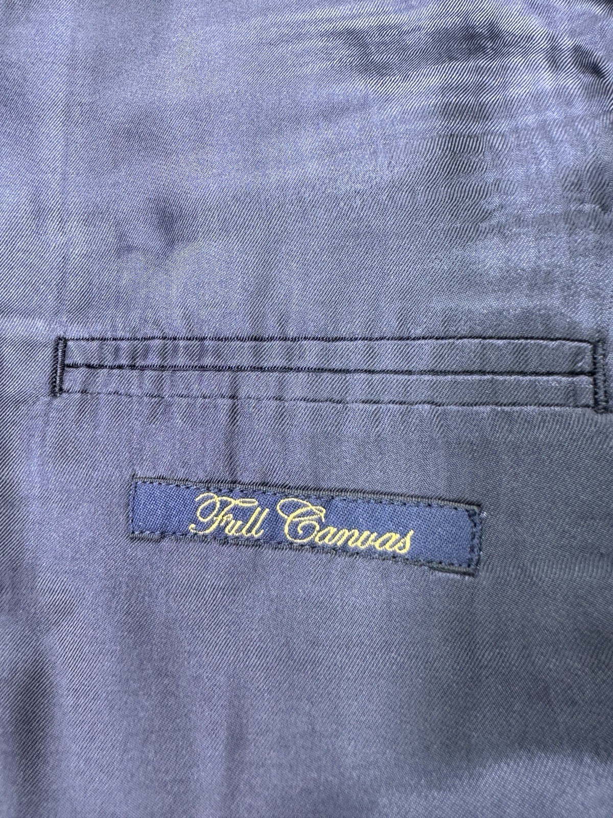 Brooks Brothers Madison BrooksCool Full Canvas Navy Pin Stripe Suit 48L 40×28