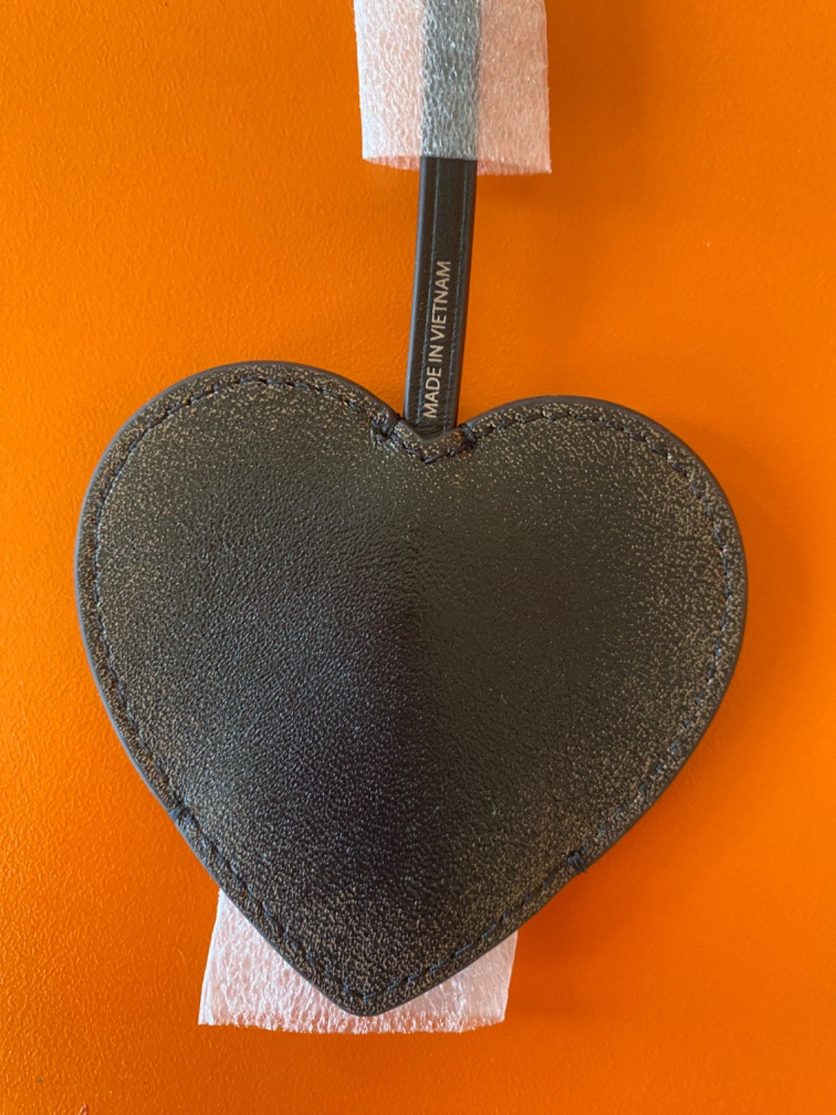 Coach Coachtopia Heart Bag Charm With Key Ring In Upcrafted Loved Leather CDV11