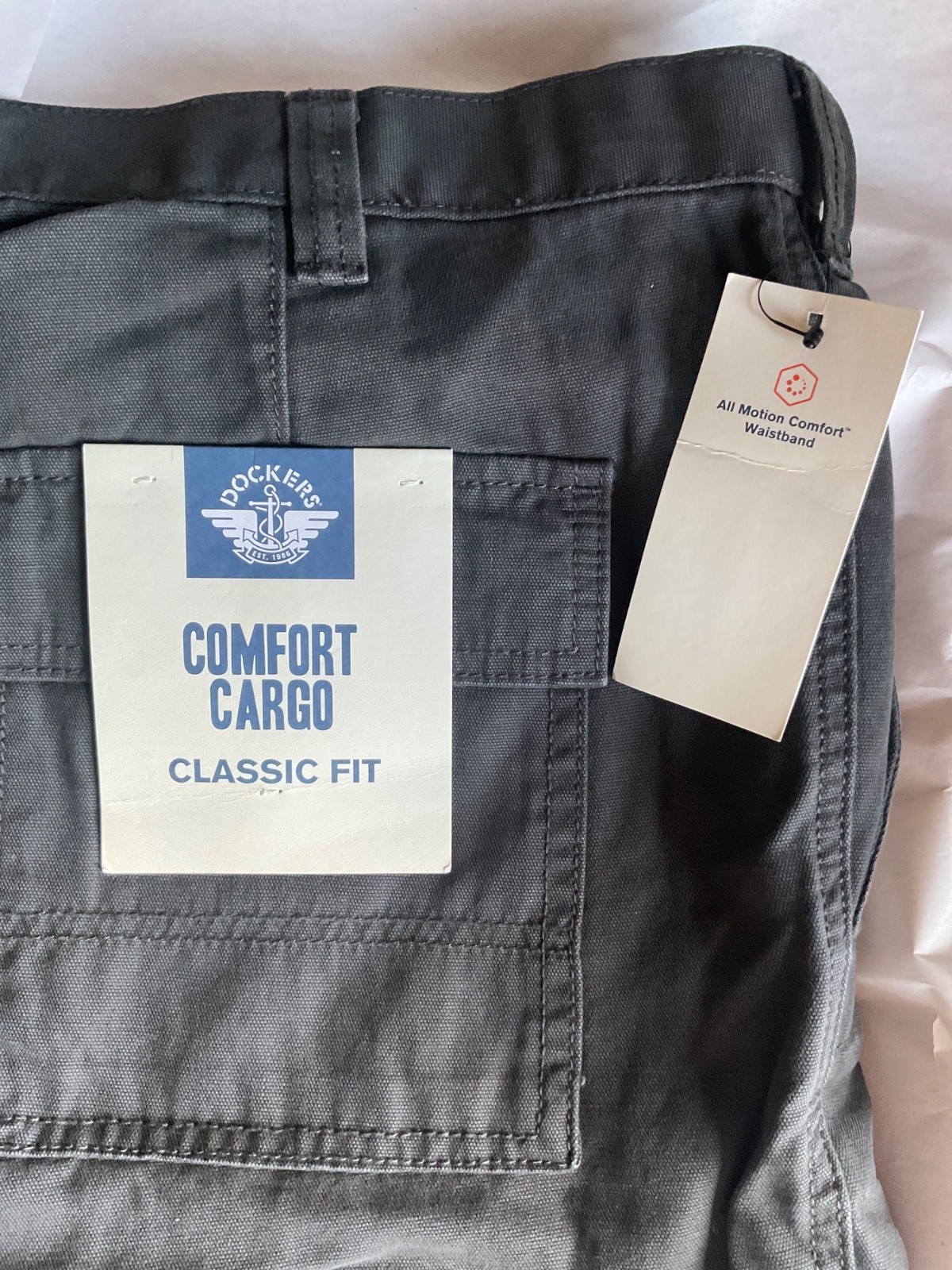 Dockers Comfort Cargo Classic Fit Pant Dark Gray New Men 42 x 30 Comfort Waist