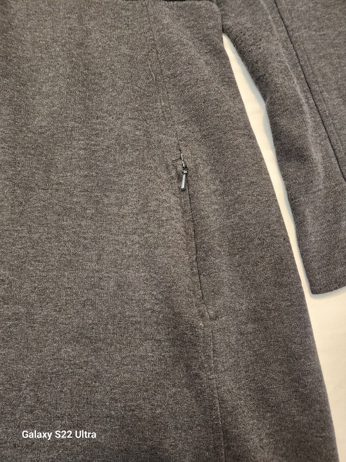 Duluth Trading Co Wearwithall Ponte Knit Dress Gray Long Sleeve Stretch Short S