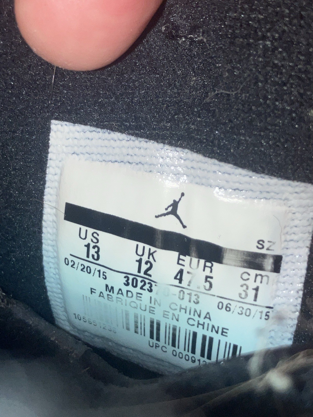 Jordan Air Jordan 9 Retro Anthracite/White-Black 2015 302370-013 Men’s size 13