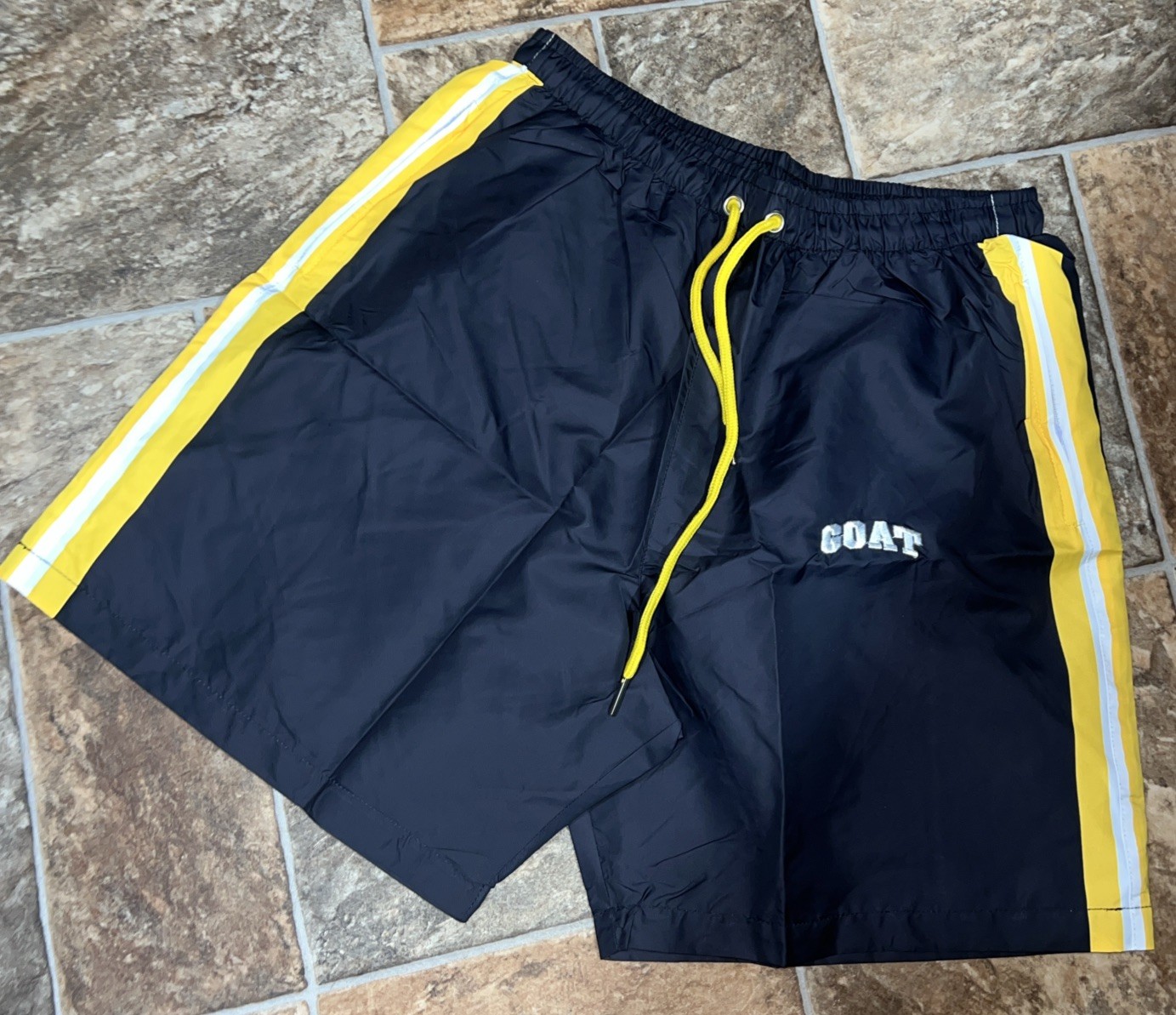 Sneak Gallery “Goat” Windbreaker/Short Set Size XL NWT Black Yellow White
