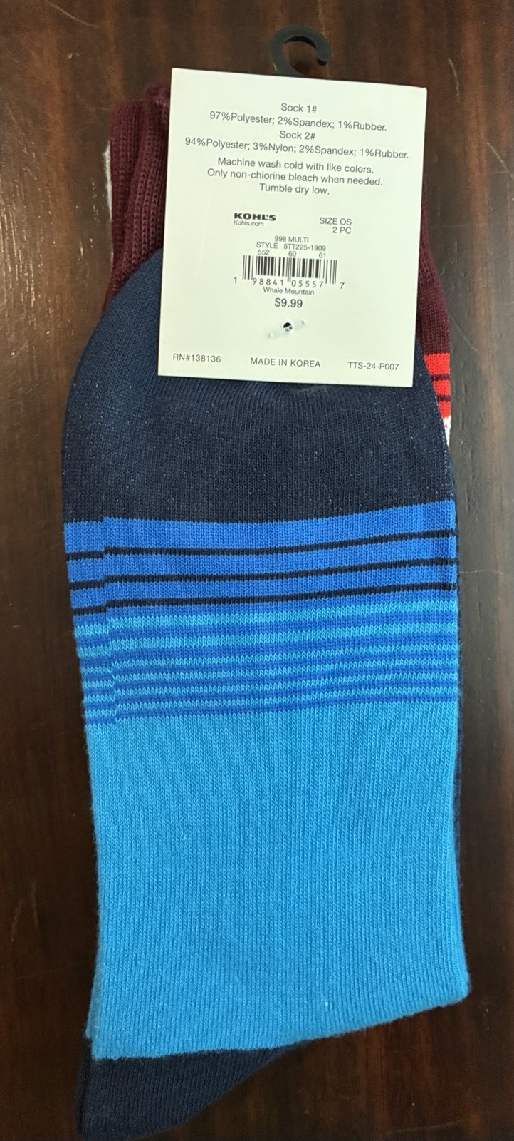 Twisted Toes Novelty Crew Socks Men’s 2 Pairs Size 8-13 NWT Fathers Day Outdoor