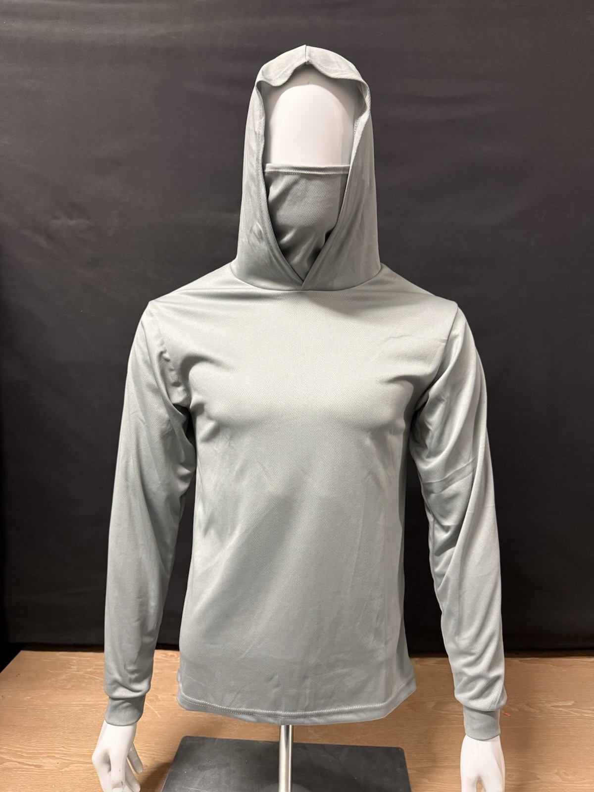 Hoodie Face Mask Long Sleeve T- Shirt 100% Polyester Material for UV Protection