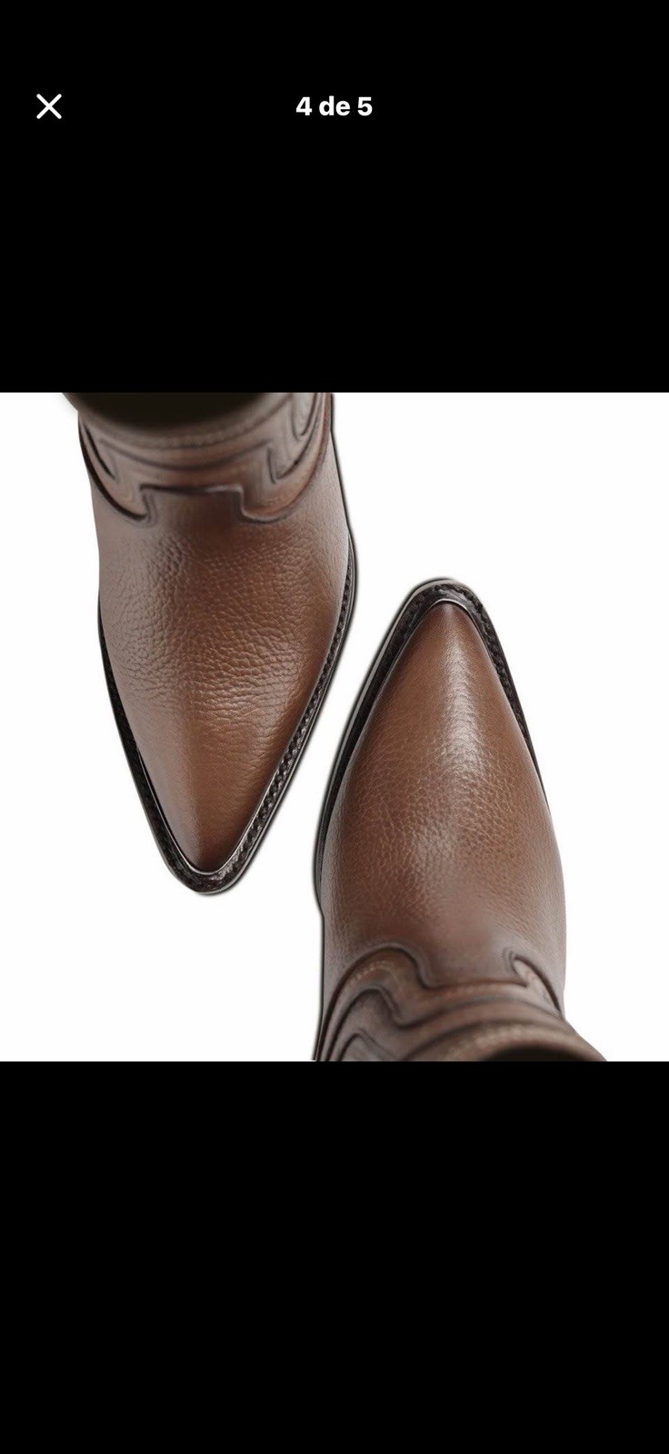 Cuadra Women’s Brown Western Leather Mid-Calf Boots Pointed Toe Block Heel