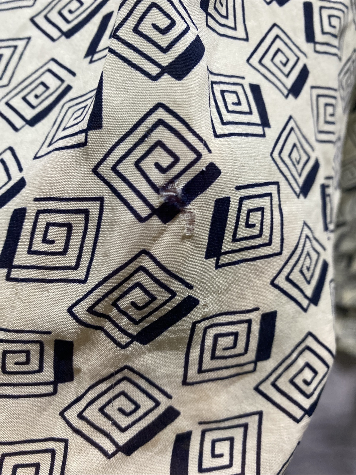 VTG 40’s GEORGIANA Geometric Print Size 14 Day Dress Zipper Snap Button *READ*