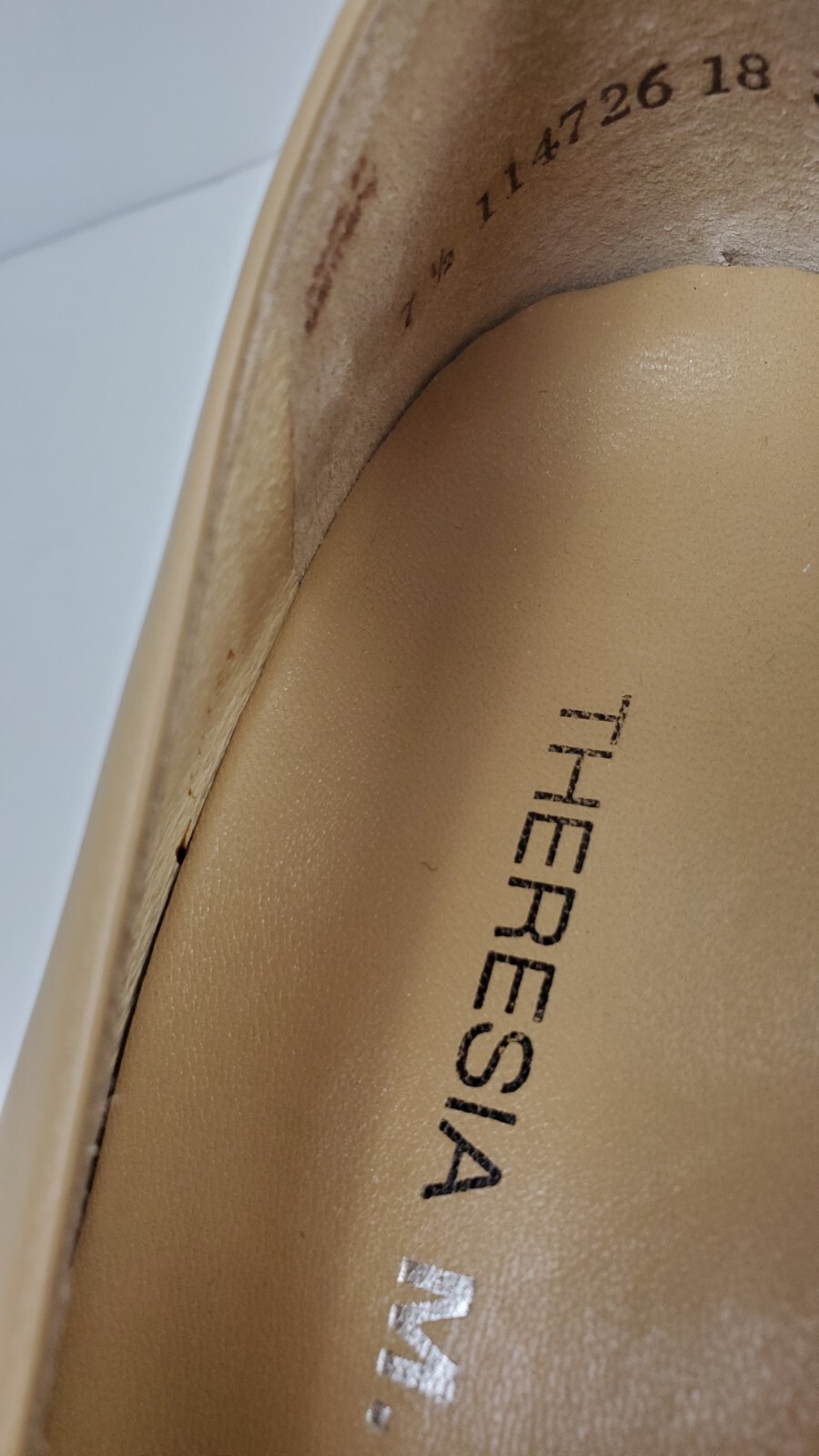 THERESIA M. Graham tan leather shoe Loafer heel 7.5 (9.5 US) Made in Germany