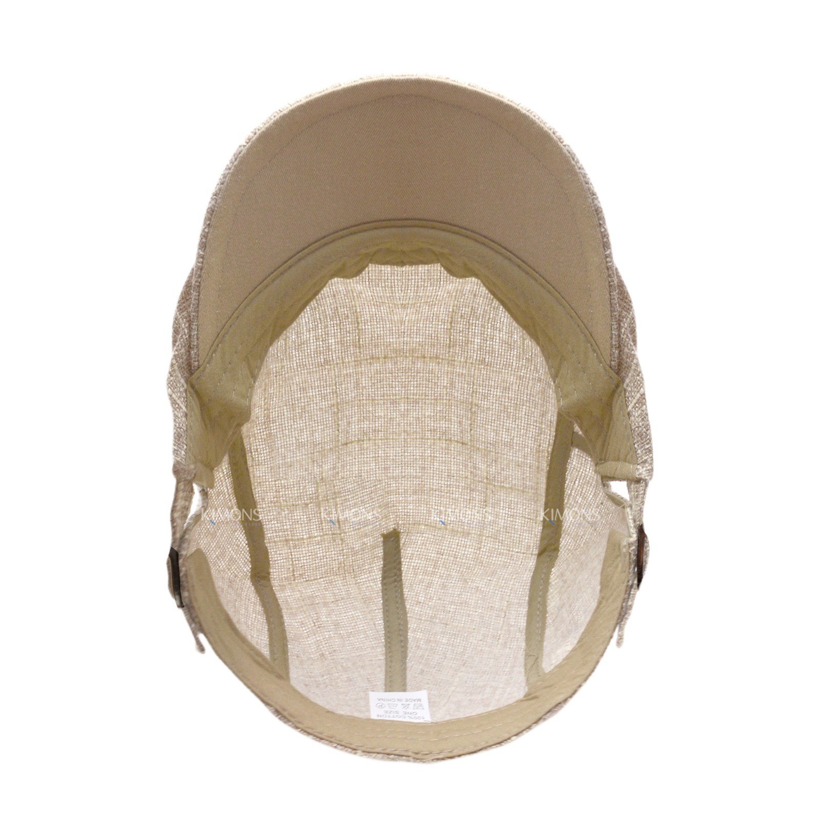 Mens Mesh Ivy Cap Summer Newsboy Flat Hat 100% Cotton Adjustable Khaki
