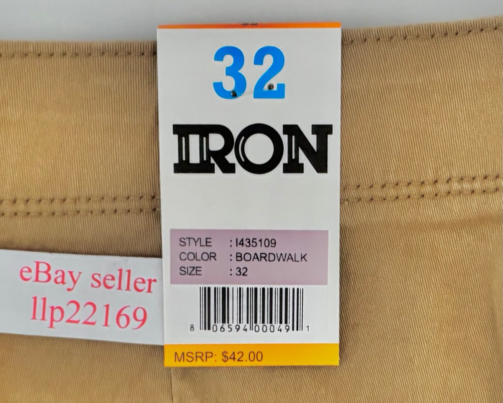 IRON CO Men’s Stretch Shorts (SIZE 32) Flex Waist Flat Front BOARDWALK New Tag!