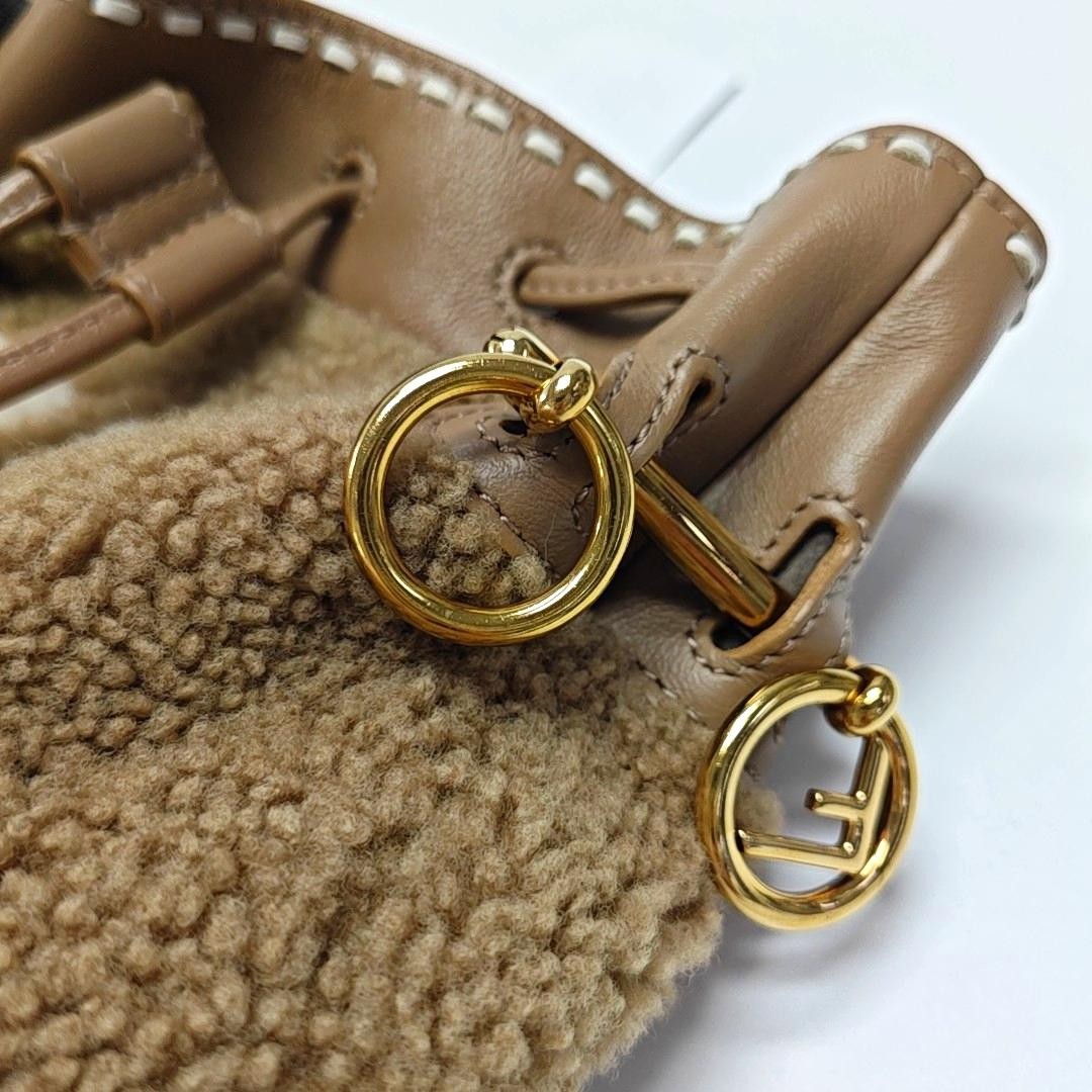 Fendi Mon Tresor FF Floral Embossed Drawstring Bucket Bag – Excellent #DE2QZW