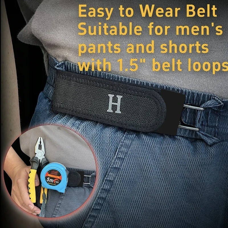 2PCS Tactical Metal Hook Elastic Belt Buckle-Less Invisible Waist Belt Closure