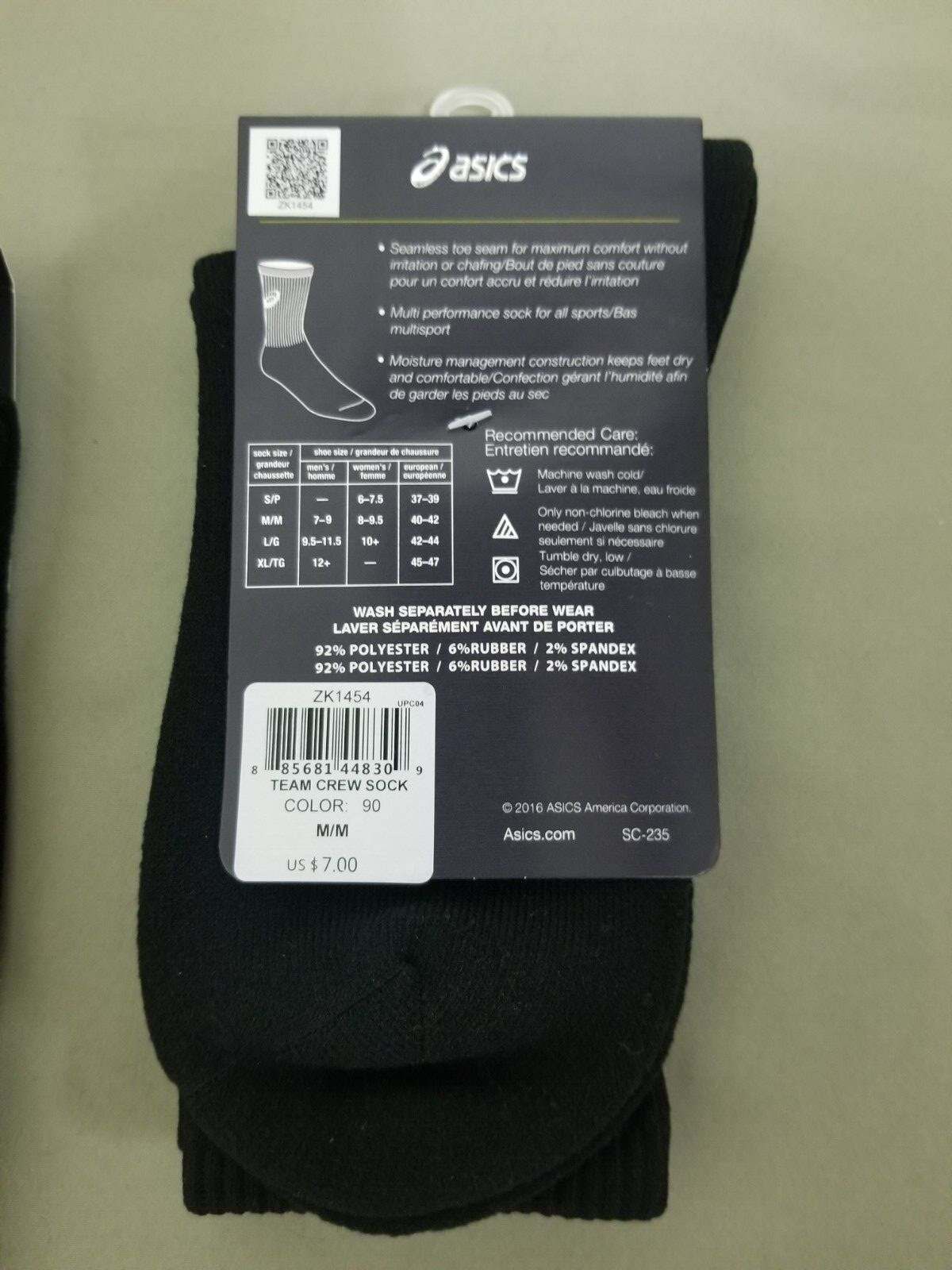 New Asics Multi-Sport Logo Team Crew Socks. 4 Colors To Choose.