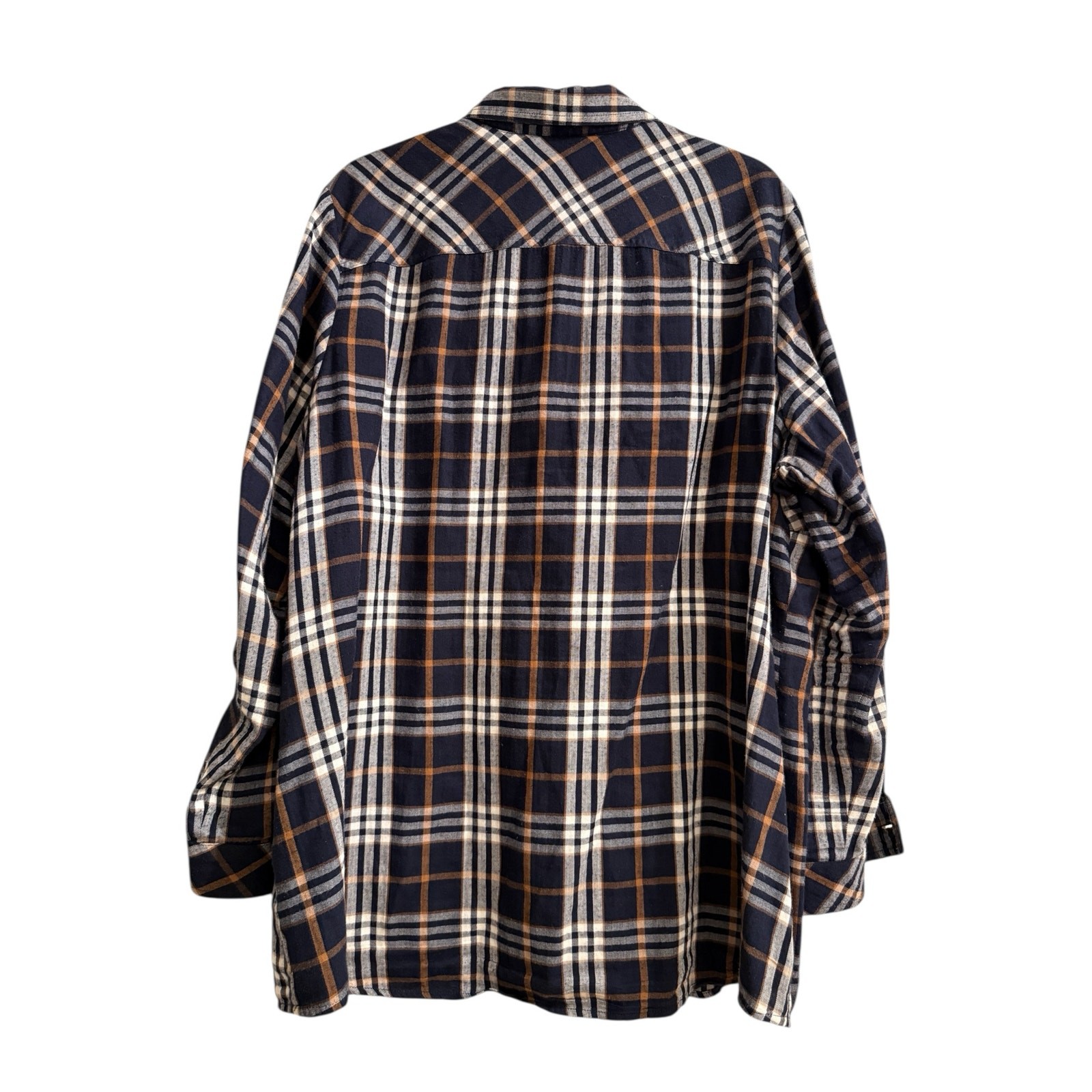 Est 1962 Plaid Button Up Classic Fall LS Top Blouse 2X Black Gold