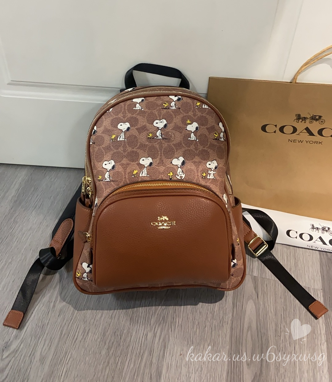 Coach X Peanuts Snoopy Court Backpack Signature Canvas CBM25 Limited Edition New