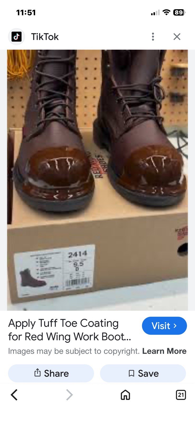 Red Wing Boots 2406 Men’s 10.5 With The Tuff Toe Coating Last Pic Is a Ad
