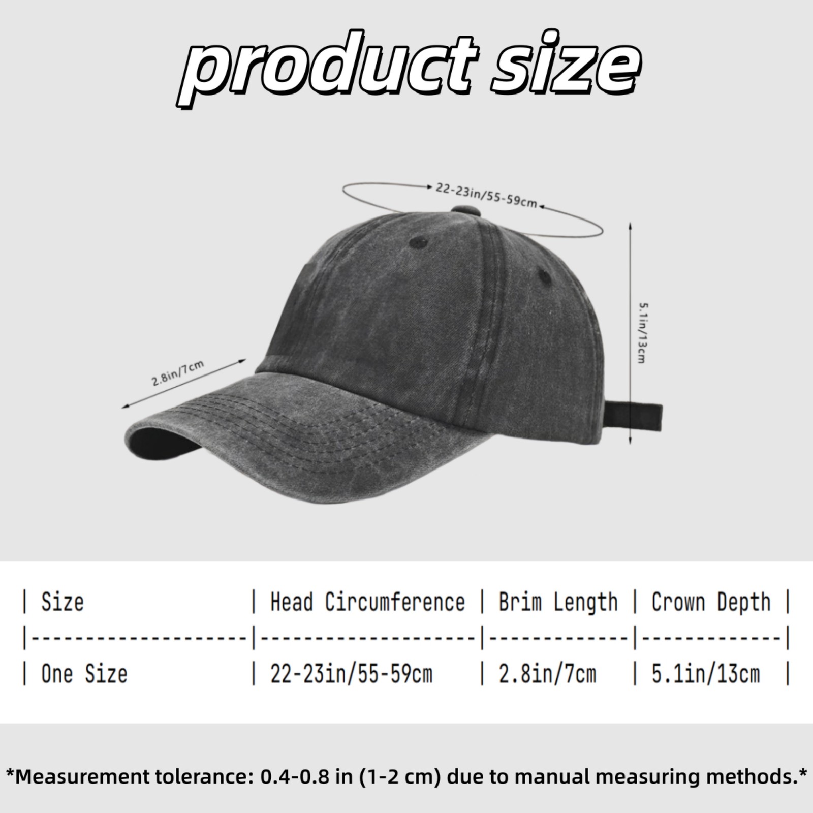 Custom Washed Baseball Cap Personalized Text Photo Logo Adjustable Unisex