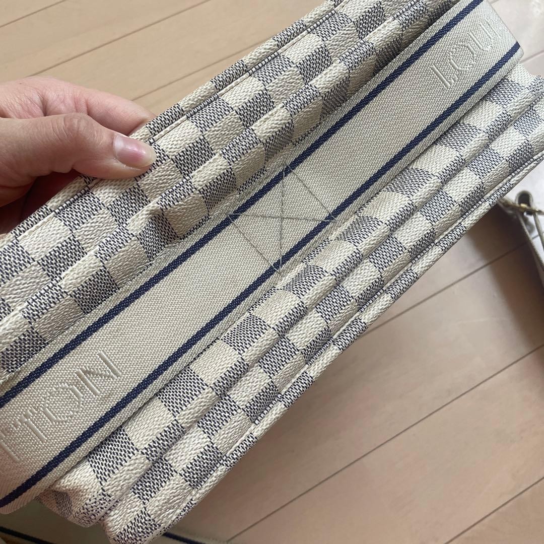 Auth LOUIS VUITTON Damier Azur Naviglio Shoulder Bag Used