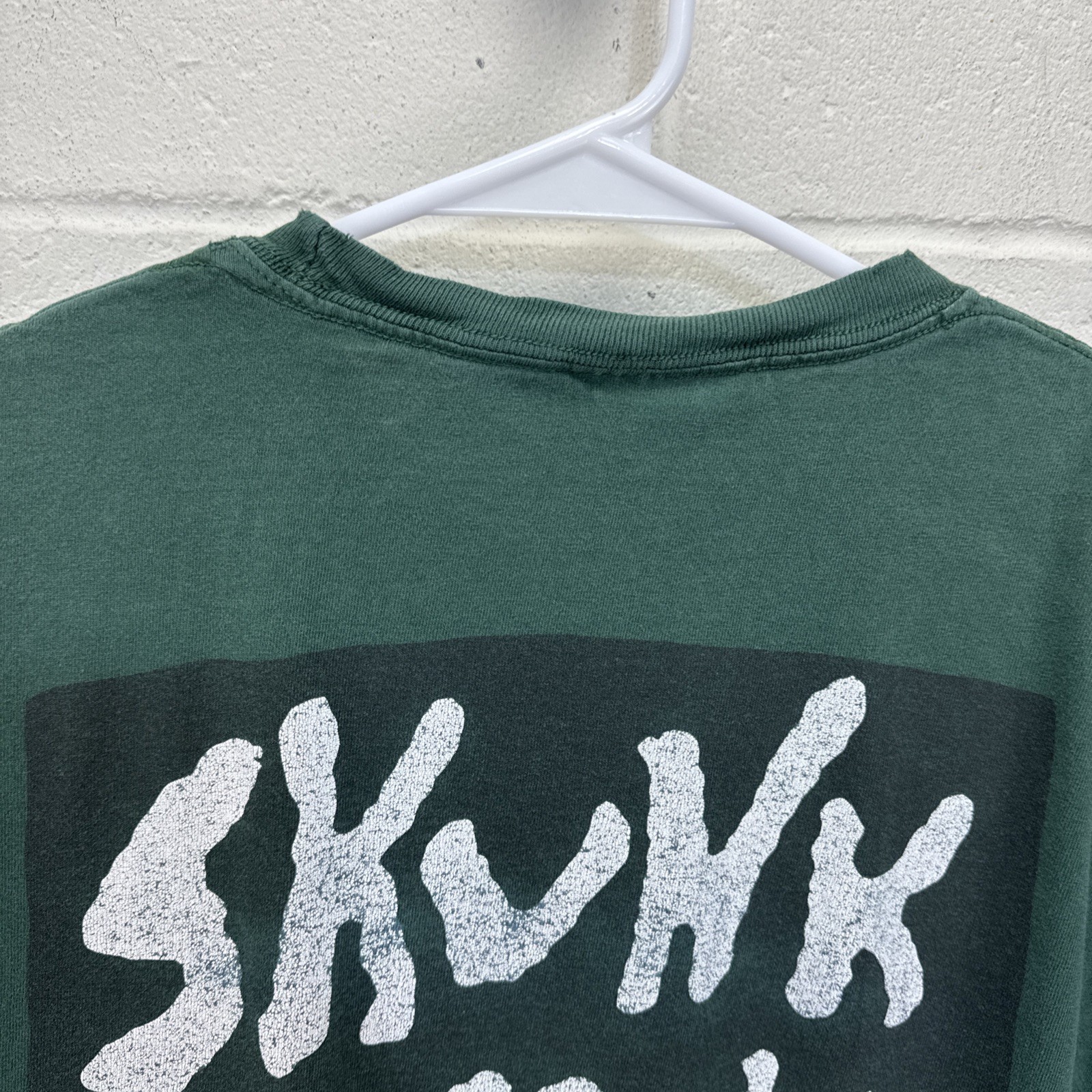 VINTAGE SUBLIME SKUNK RECORDS LBC Joint Logo 90’s T Shirt XL Green Repaired RARE