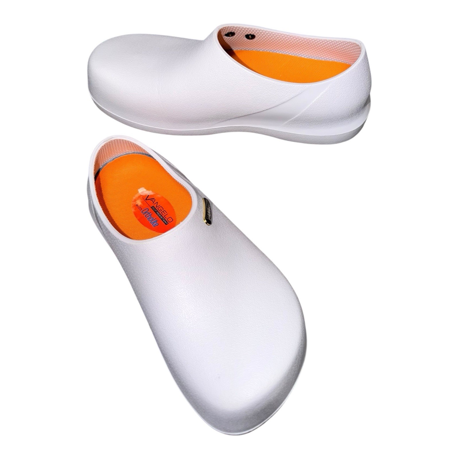 VANGELO SLIP RESISTANT WITH ORTHOLITE PROFESSIONAL CLOGS UNISEX WHITE SIZE W8-M6