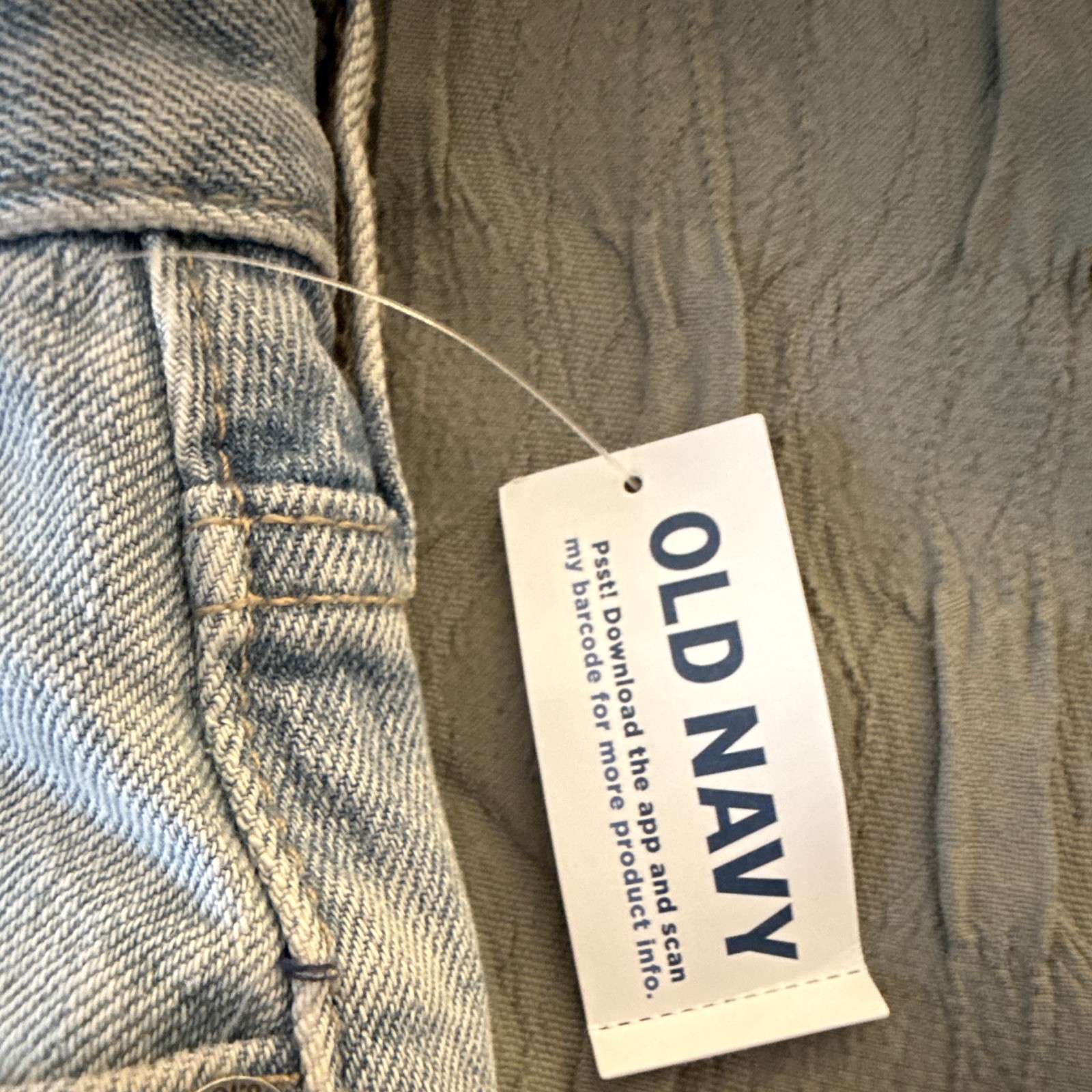 Old Navy ’90s Baggy Straight Light Wash Blue Denim Jeans Mid Rise Button Zip NWT
