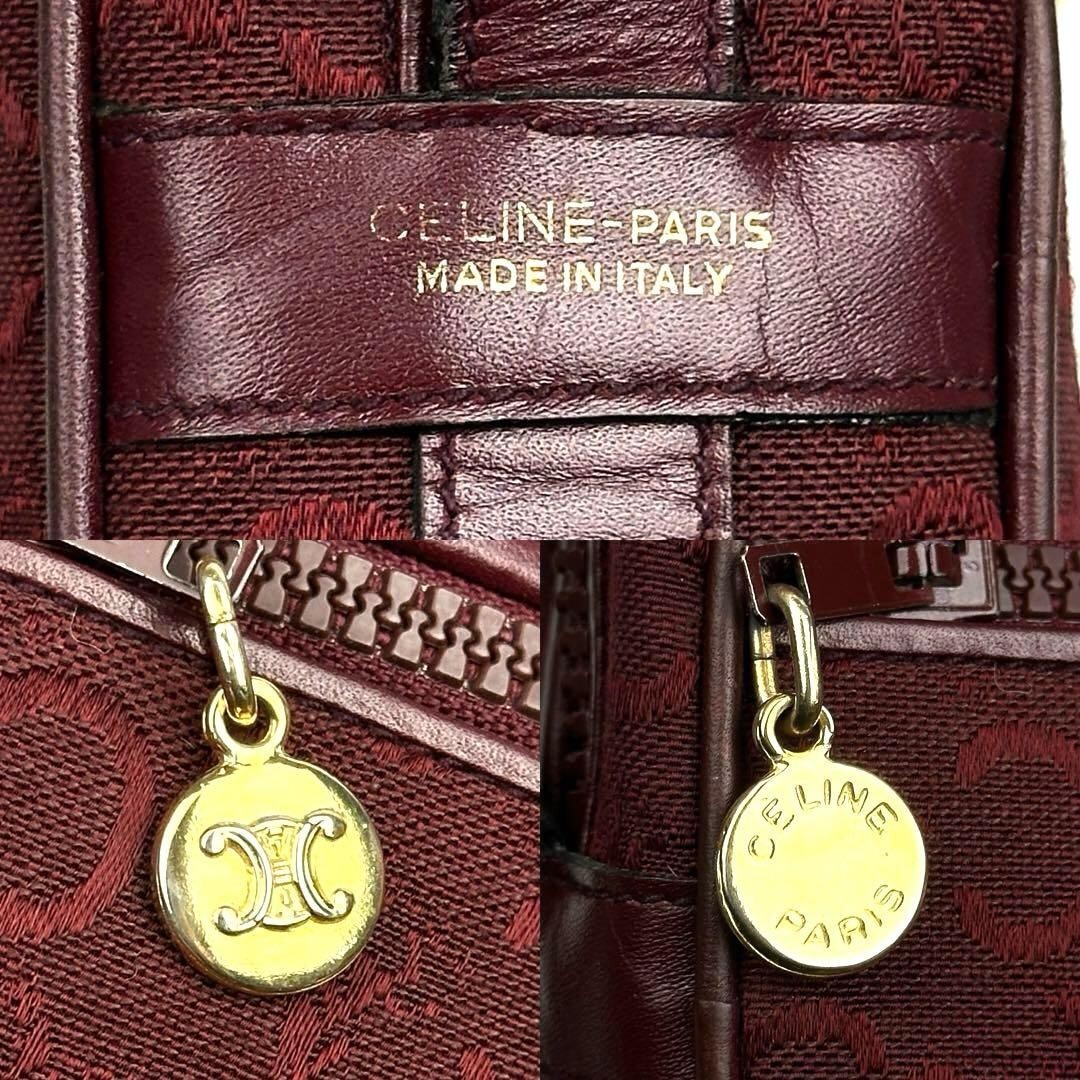 CELINE Shoulder bag C Sulky Macadam Canvas Leather Vintage Auth From Japan