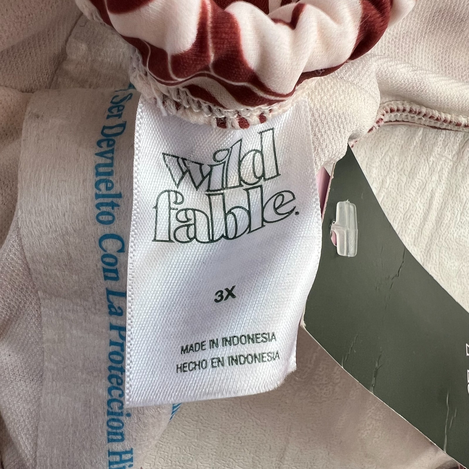 Wild Fable bikini bottoms white brown floral swirl side tie Plus size 3X swim