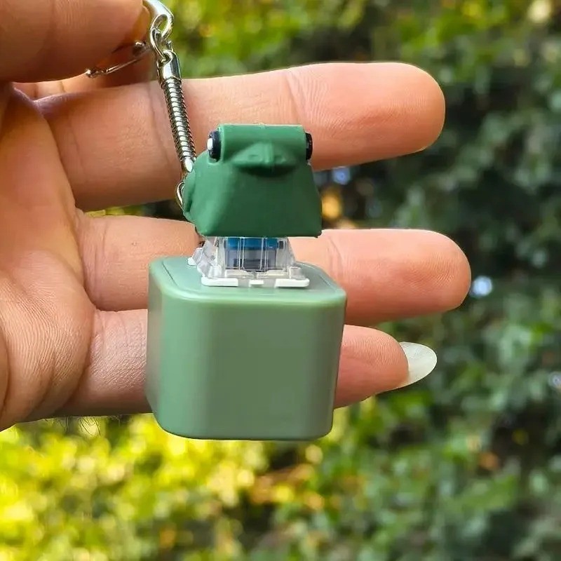 Frog Knocking Toy Frog Keyboard Keychain Decor Emit Light And Sound Pendant TL