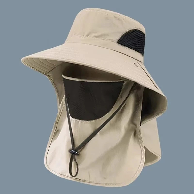 Wide Brim Sun Hat UV Protection Bucket Cap For Hiking Camping Fishing Safari Men