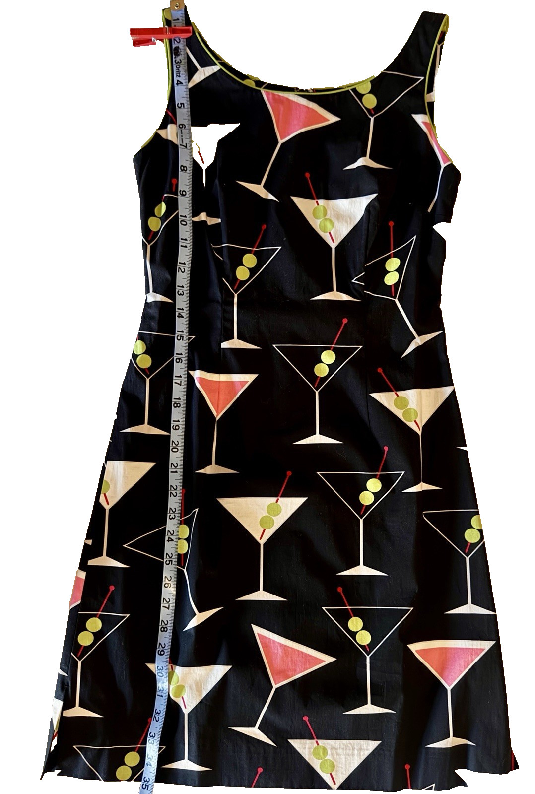 Becky & Max Y2K Black Martini Print Sleeveless Dress sz 2 NWOT