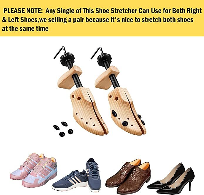 One Pair 2-way Wooden Adjustable Shoe Stretcher for Men Women Size 9-13 US New