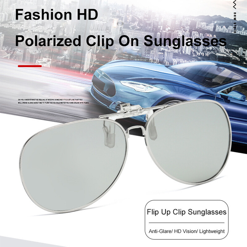 Polarized Clip On Sunglasses Anti-Glare Flip Up Lens for Prescription Glasses