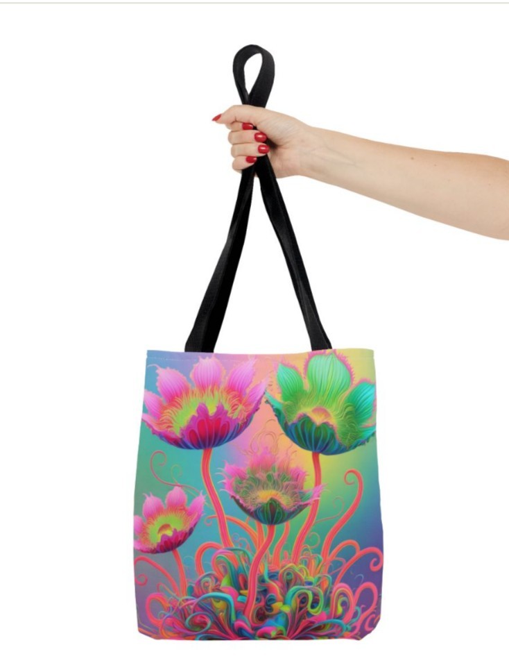 Tote Bag AOP Neon Flower