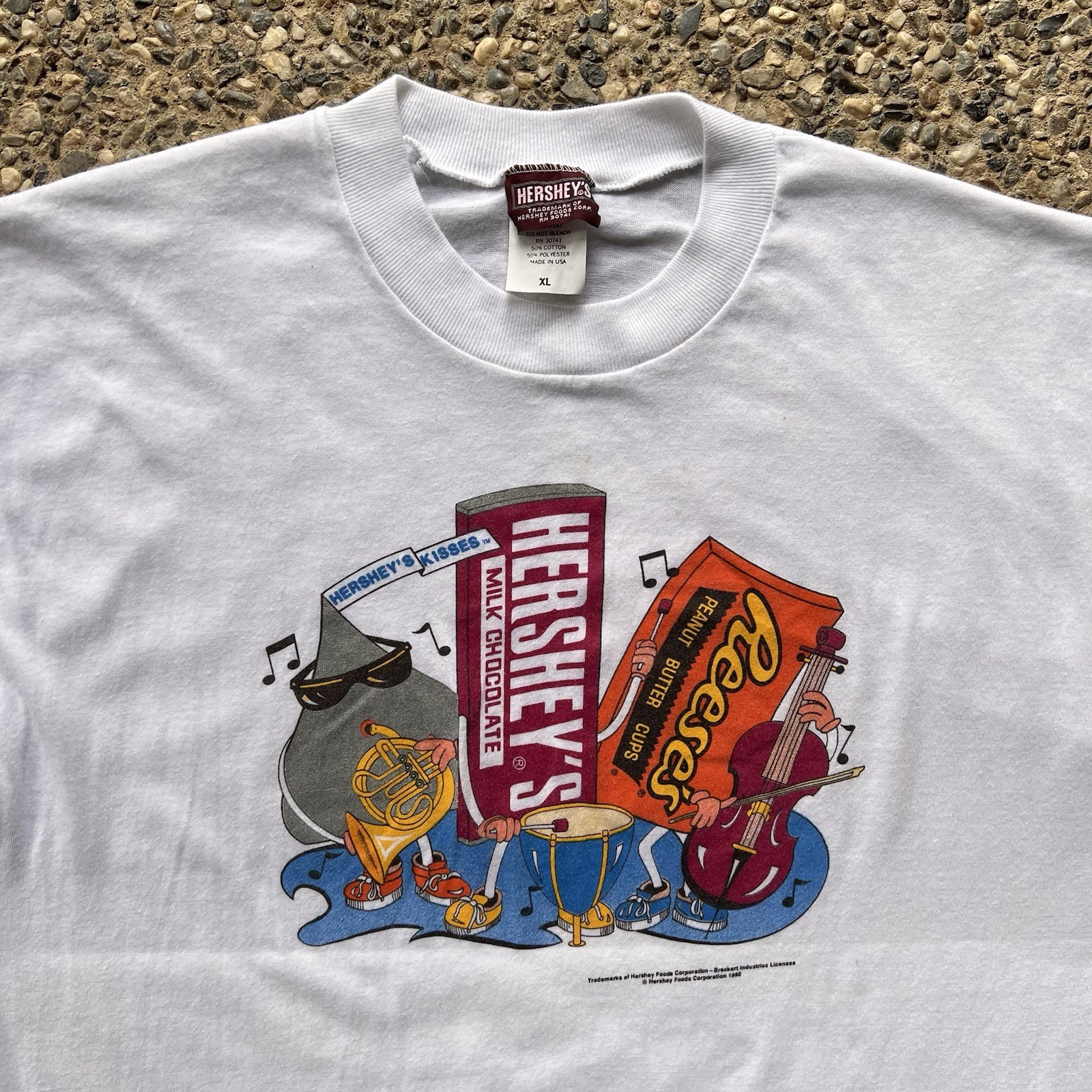 Vintage Hershey’s Candy Shirt 80s 90s Orchestra Music Reese’s Men’s XL