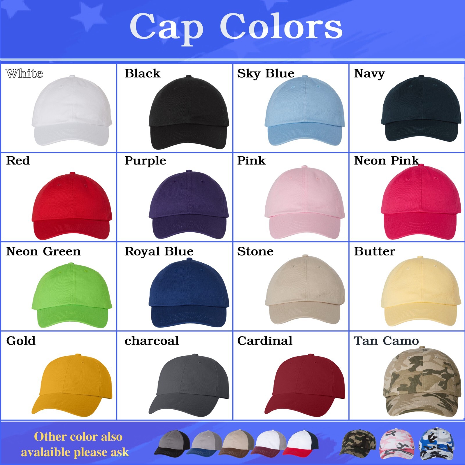 Personalized Custom Embroidered Baseball cap, golf, football,(text/logo)