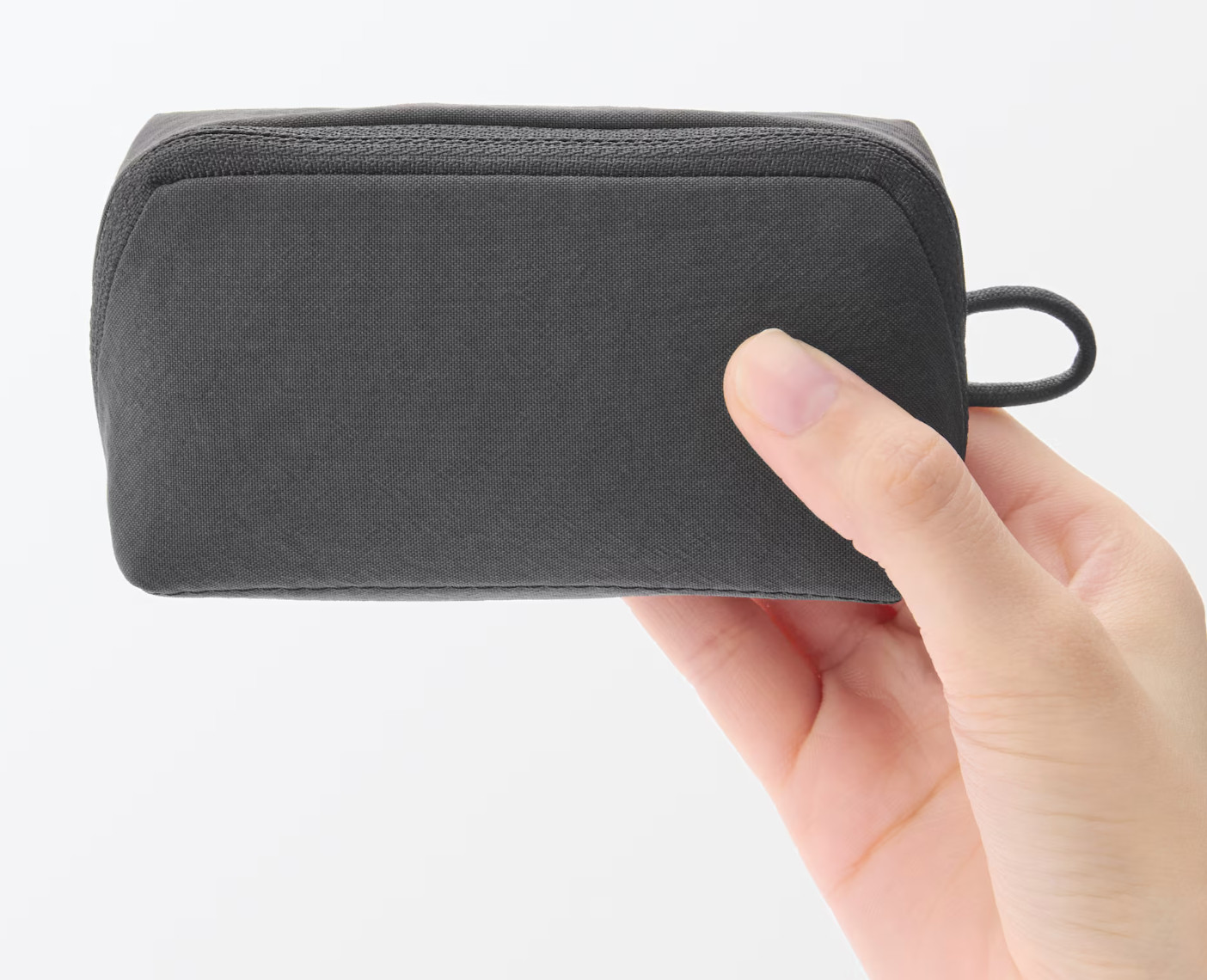 MUJI Wrinkled Nylon Wide Opening Pouch Small 4.3 x 2.4 x 1.4”(11x6x3.5cm) Japan