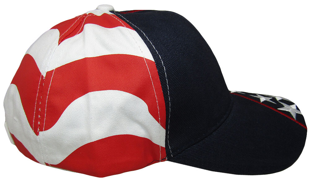 USA Embroidered Stars & Stripes 100% Cotton Embroidered Hat Cap