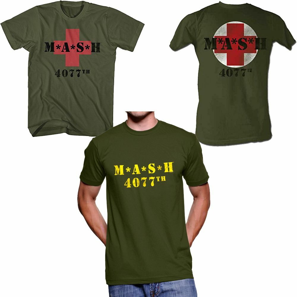 Adult TV Show M*A*S*H Military Army Medic Team Green T-Shirt Tee for Cosplay