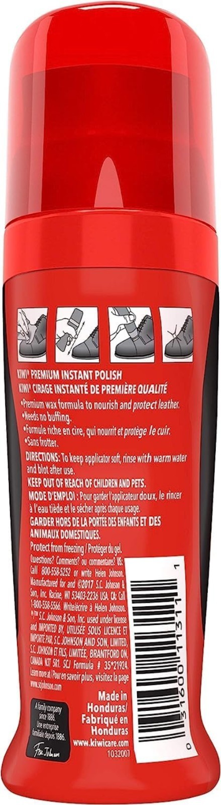 Instant Shine & Protect Liquid Polish – Black Carnauba Wax Shoe Care 2.5 FL. OZ.