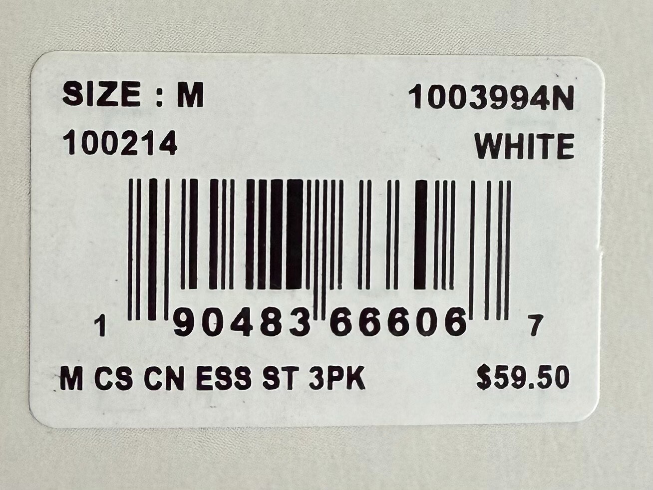 Tommy John 1003994N Crew Neck 3 Pk Cool Cotton Stretch White Shirt (New in Box)