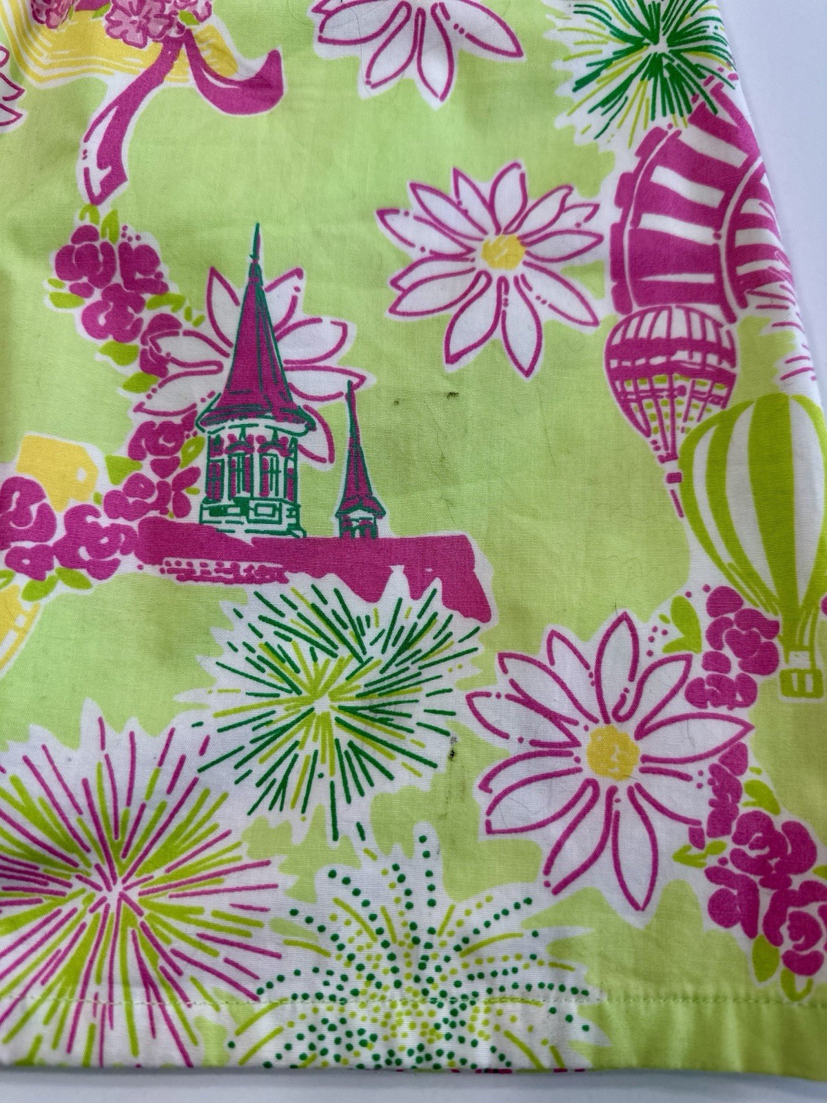 Lilly Pulitzer Derby Days Horses Palm Green Pink Simple Skirt Girls Size 14